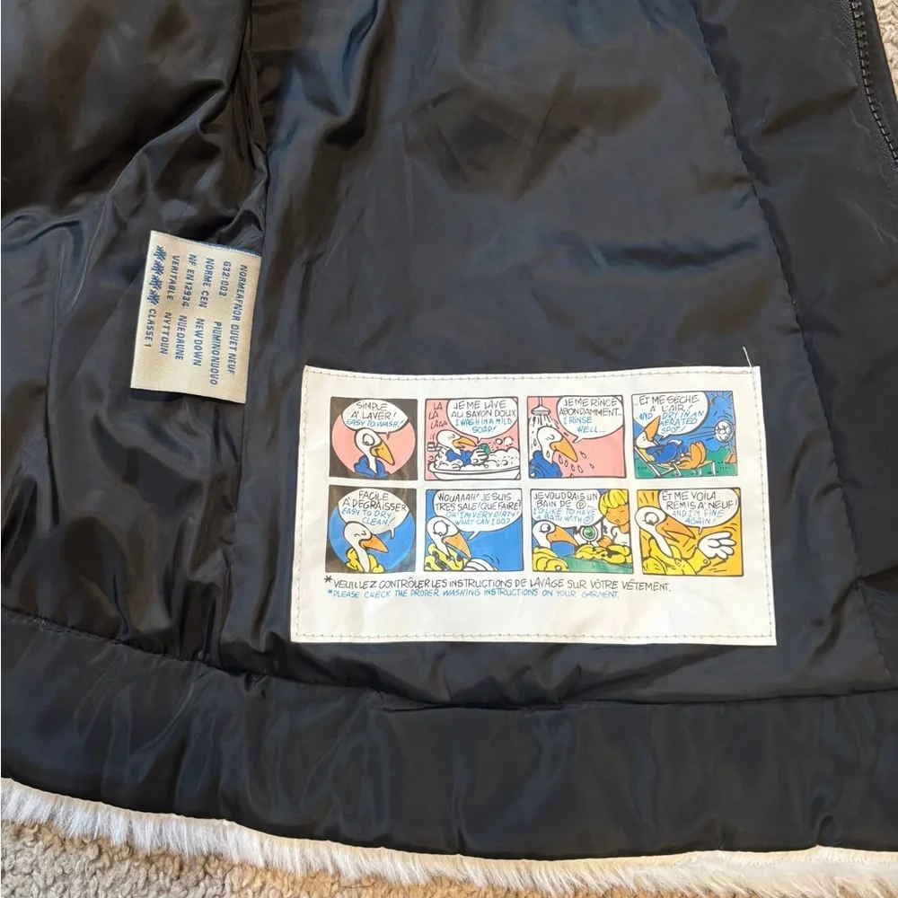 Women's Black Bomber Jacket with Faux Fur Trim like new